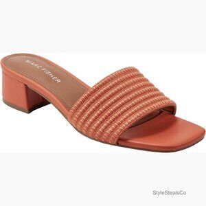 Low Block Heel Slip-On Sandals with Square Toe and Ankle Strap